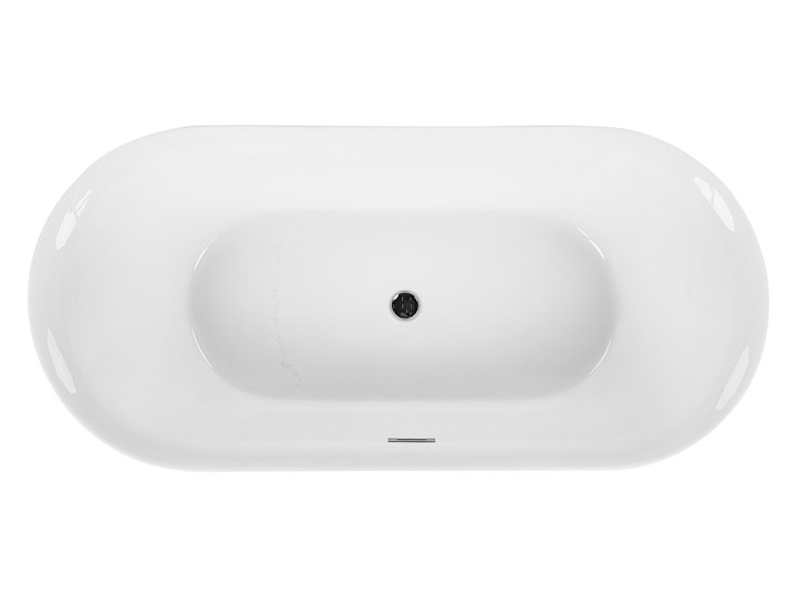 Wanna wolnostojąca czarna akrylowa 150 x 75 cm system przelewowy owalna nowoczesna Wolnostojące Kolor Czarny