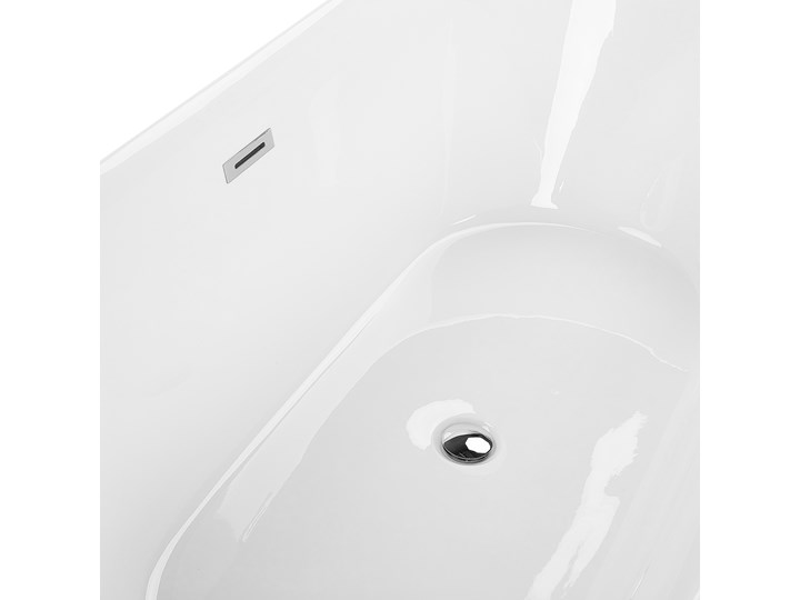 Wanna wolnostojąca czarna akrylowa 150 x 75 cm system przelewowy owalna nowoczesna Wolnostojące Kolor Czarny