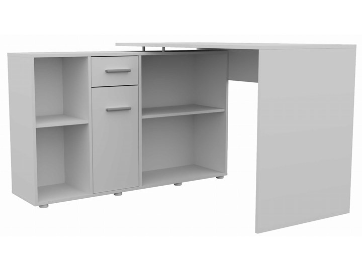 Biurko Carlos białe - Meb24.pl Biurko tradycyjne Szerokość 120 cm Głębokość 40 cm Płyta MDF Drewno Głębokość 120 cm Biurko narożne Pomieszczenie Biuro Głębokość 123 cm Kolor Biały
