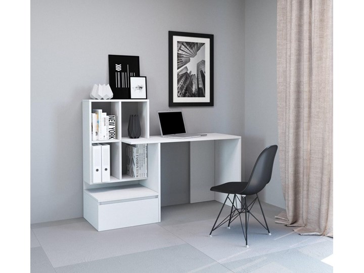 Biurko Tom 2 biały - Meb24.pl Głębokość 52 cm Drewno Szerokość 145 cm Głębokość 51 cm Płyta MDF Kategoria Biurka