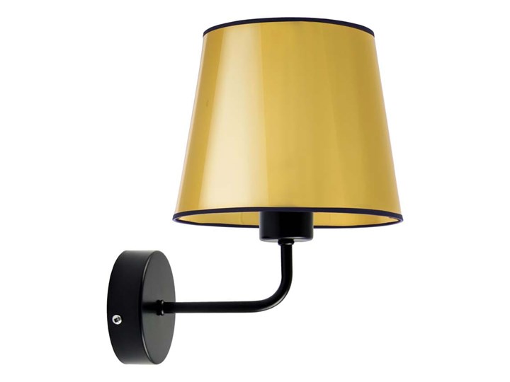 LAMPA ŚCIENNA KINKIET PREXA STOŻEK WELUR GOLDEN Tkanina Metal Kinkiet z abażurem Styl Nowoczesny