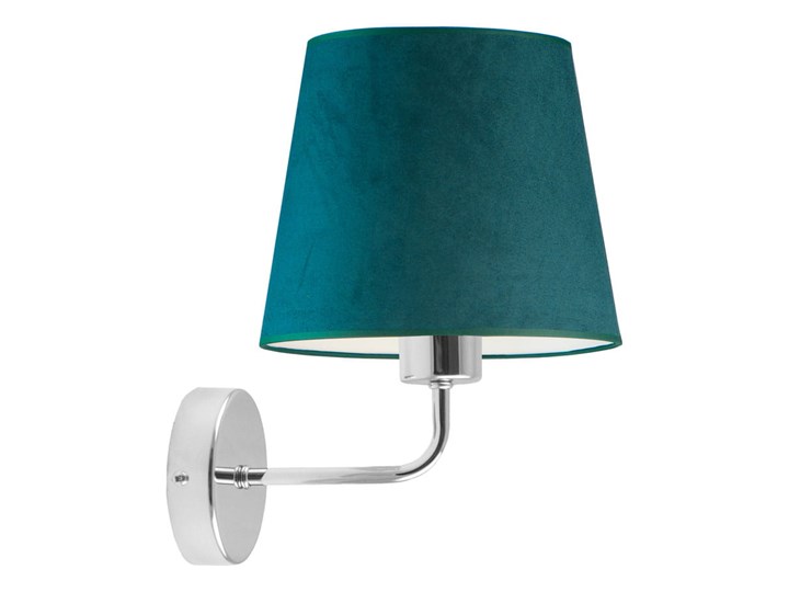 LAMPA ŚCIENNA KINKIET PREXA STOŻEK WELUR GOLDEN Metal Tkanina Kinkiet z abażurem Styl Nowoczesny