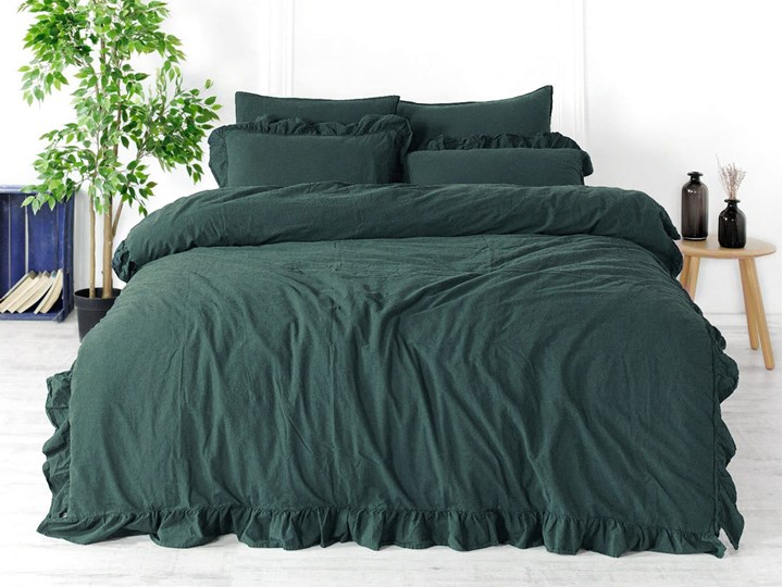 Limasso Pościel bawełniana 200x220 Exclusive, Dark Green 200x220 cm Pomieszczenie Pościel do sypialni Komplet pościeli Bawełna Kolor Zielony