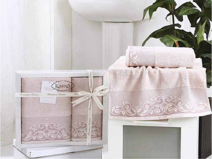 Bilge Ręcznik bawełniany frotte BEYZA/2410/powder 50x90+70x140 kpl. 50x90 cm Bawełna Ręcznik kąpielowy Komplet ręczników 70x140 cm Kategoria Ręczniki