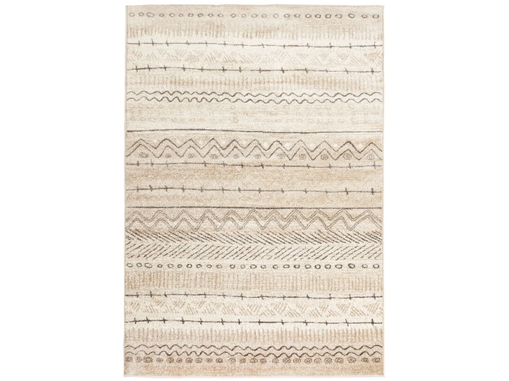 Dywan Boho Beżowy Fiesta 56355 Dywany Pomieszczenie Salon Prostokątny 60x110 cm Syntetyk Juta Wzór Geometryczny
