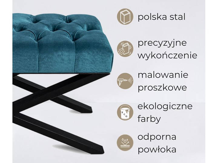 Ławka Tapicerowana Industrialna CROSS ORION - LOFT Kategoria Ławki do salonu