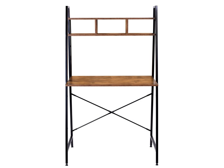 Biurko loftowe z półkami industrialne loftowe Arvika Szerokość 80 cm Głębokość 80 cm Stal Głębokość 47 cm Szerokość 84 cm Głębokość 84 cm Metal Styl Industrialny