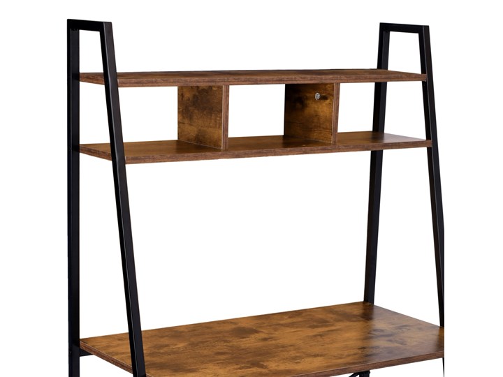 Biurko loftowe z półkami industrialne loftowe Arvika Szerokość 84 cm Głębokość 84 cm Głębokość 47 cm Stal Szerokość 80 cm Głębokość 80 cm Metal Styl Industrialny