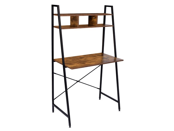 Biurko loftowe z półkami industrialne loftowe Arvika Głębokość 84 cm Styl Industrialny Głębokość 80 cm Stal Szerokość 84 cm Głębokość 47 cm Szerokość 80 cm Metal Styl Vintage
