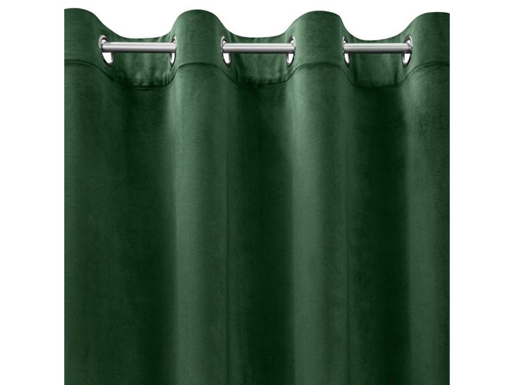 Zasłona Welwetowa Melanie 135x250cm - Ciemny Zielony - Przelotki 135x250 cm Poliester Bawełna 140x250 cm Mocowanie Kółka