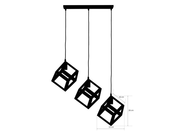 Lampa wisząca FERRUM SORO 3xE27 żelazna czarna matowa EDO777191 EDO Lampa z kloszem Metal Szkło Stal Lampa inspirowana Tkanina Ilość źródeł światła 3 źródła