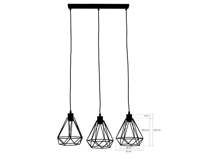 Lampa wisząca ALAMBRA SORO 3xE27 czarna EDO777195 EDO Tkanina Lampa inspirowana Stal Szkło Metal Lampa z kloszem Styl Nowoczesny