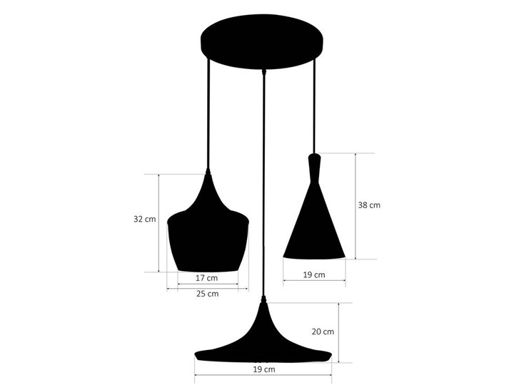 Lampa wisząca LACRI OV 3xE27 czarna pozłacana EDO777182 EDO Lampa inspirowana Pomieszczenie Salon Metal Szkło Tkanina Stal Lampa z kloszem Funkcje Brak dodatkowych funkcji