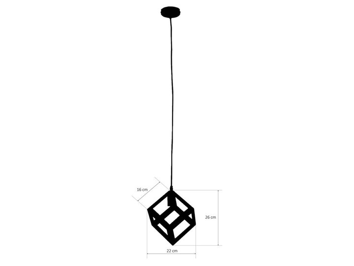 Lampa wisząca FERRUM Black SQ E27 żelazna czarna matowa EDO777176 EDO Szkło Stal Lampa inspirowana Metal Tkanina Styl Nowoczesny
