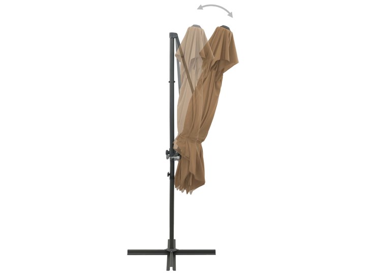 vidaXL Parasol wiszący z podwójną czaszą, 250x250 cm, kolor taupe Kategoria Parasole ogrodowe