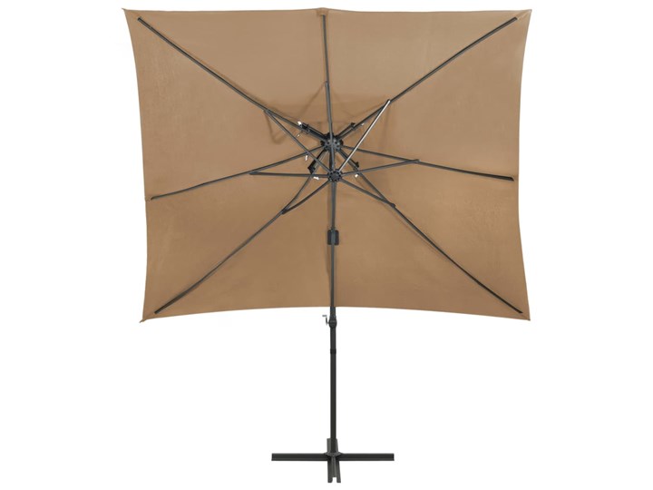 vidaXL Parasol wiszący z podwójną czaszą, 250x250 cm, kolor taupe Kategoria Parasole ogrodowe