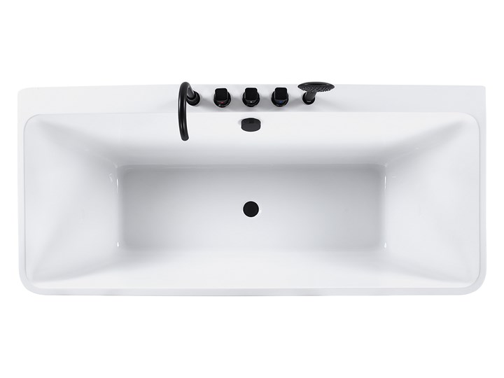 Wanna biała akrylowa 170 x 75 cm przyścienna prostokątna nowoczesny design Symetryczne Kolor Biały