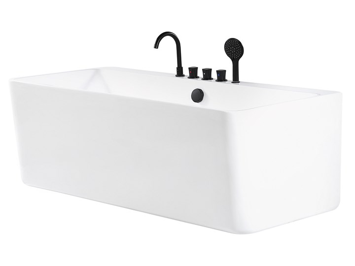 Wanna biała akrylowa 170 x 75 cm przyścienna prostokątna nowoczesny design Symetryczne Kolor Biały