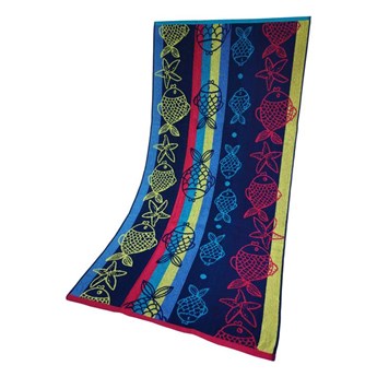 Ręcznik Plażowy Rybki Niebieski 70x140 Greno