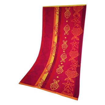 Ręcznik Plażowy Rybki Różowy 70x140 Greno