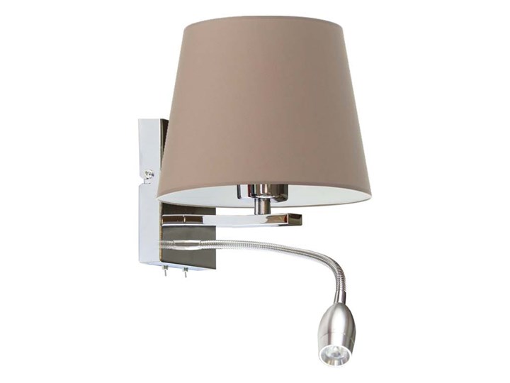 KINKIET LED MIKKA STOŻEK WELUR GOLDEN Kinkiet z abażurem Tkanina Metal Kategoria Lampy ścienne