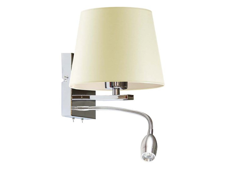 KINKIET LED MIKKA STOŻEK WELUR GOLDEN Tkanina Kategoria Lampy ścienne Kinkiet z abażurem Metal Styl Nowoczesny