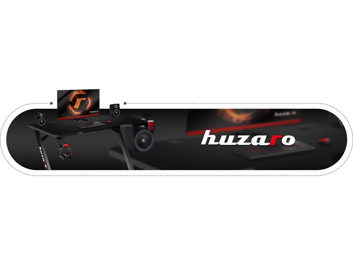 Biurko Gamingowe Huzaro Hero 2.5 Black Szerokość 120 cm Stal Głębokość 60 cm Aluminium Pomieszczenie Pokój nastolatka Kolor Czarny