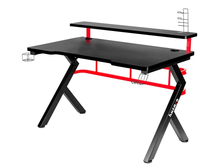 Biurko Gamingowe Huzaro Hero 5.0 Red Szerokość 120 cm Biurko z nadstawką Głębokość 60 cm Aluminium Stal Pomieszczenie Pokój nastolatka