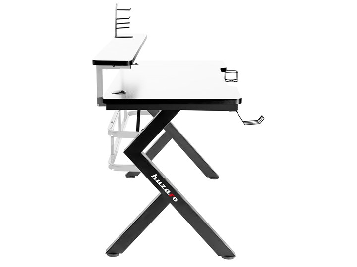 Biurko Gamingowe Huzaro Hero 5.0 White Stal Szerokość 120 cm Głębokość 60 cm Aluminium Biurko z nadstawką Kategoria Biurka