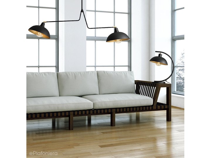 Czarna industrialna - loftowa lampa stojąca (biurkowa 1xE27) Aldex (Espace) 1036B1 Lampa biurkowa Lampa z kloszem Wysokość 40 cm Styl Industrialny