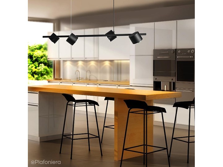 Czarna lampa - spot sufitowa, wisząca (regulowana, ustawna 4xAR111) Aldex (Bot)1047L Metal Pomieszczenie Salon