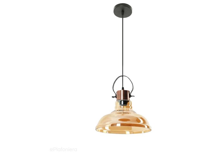 Miodowy klosz - lampa wisząca do salonu sypialni (1x E27) Lampex (Mandy) 768/1 Metal Lampa z kloszem Pomieszczenie Kuchnia Szkło Kategoria Lampy wiszące