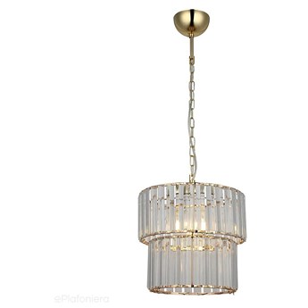 Efektowny kryształowy żyrandol 31cm - lampa wisząca pojedyncza 1xE27, Lucea 8141-02-PB1 ALDONA