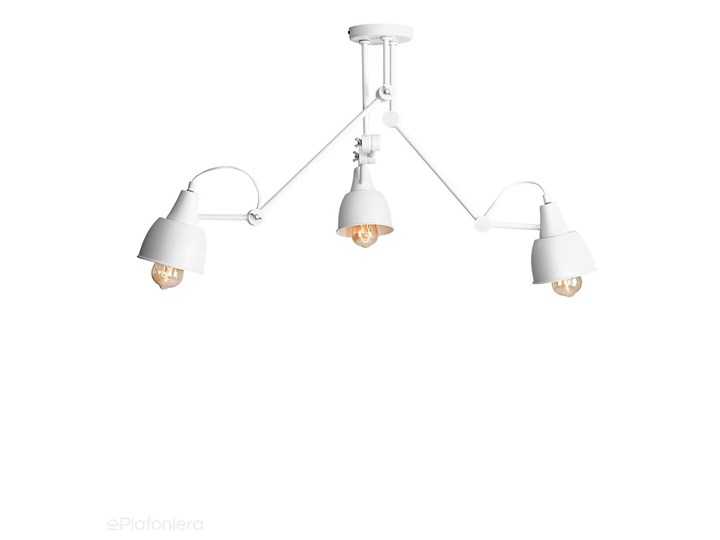 Regulowana lampa sufitowa (3 ramiona) biała plafoniera 3xE27, Aldex (Aida) 814PL/E Metal Kolor Biały Ilość źródeł światła 3 źródła