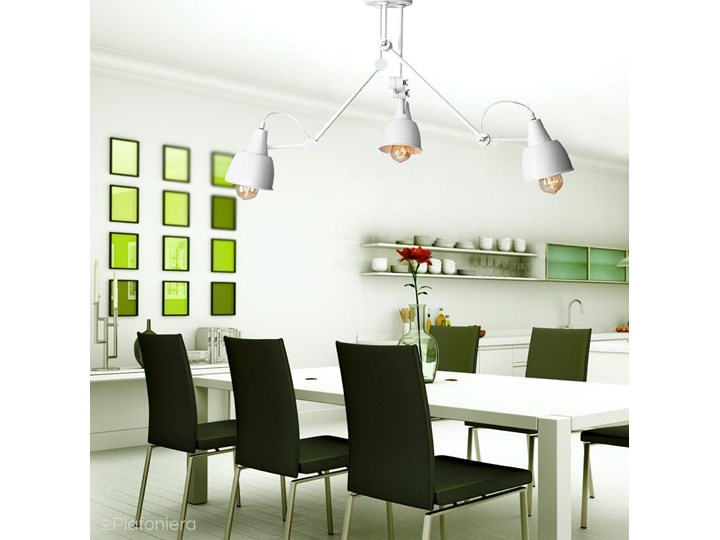 Regulowana lampa sufitowa (3 ramiona) biała plafoniera 3xE27, Aldex (Aida) 814PL/E Metal Kolor Biały