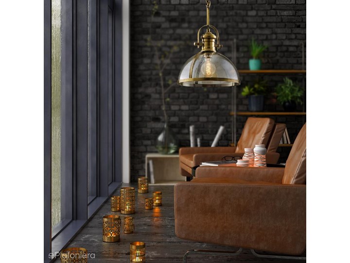 W nowoczesnym stylu - lampa wisząca, loftowa - retro 1xE27, Avonni AV-5063-1E Lampa z kloszem Styl Vintage Metal Szkło Styl Klasyczny
