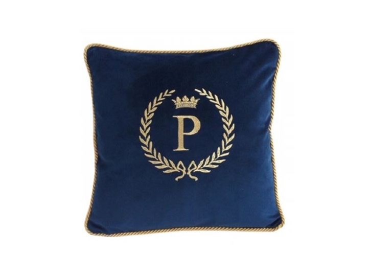 PODUSZKA WELUROWA Z DOWOLNYM MONOGRAMEM WYBIERZ KOLOR I ROZMIAR CROWN AND WREATH 50X60CM 45x45 cm Poduszka dekoracyjna 50x60 cm Kategoria Poduszki i poszewki dekoracyjne Poliester Kolor Granatowy