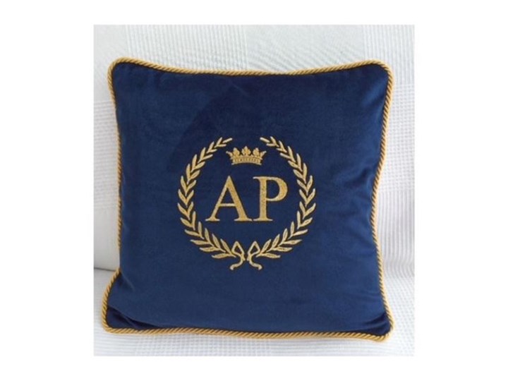 PODUSZKA WELUROWA Z DOWOLNYM MONOGRAMEM WYBIERZ KOLOR I ROZMIAR CROWN AND WREATH 50X60CM Kategoria Poduszki i poszewki dekoracyjne 50x60 cm 45x45 cm Poduszka dekoracyjna Poliester Kolor Granatowy