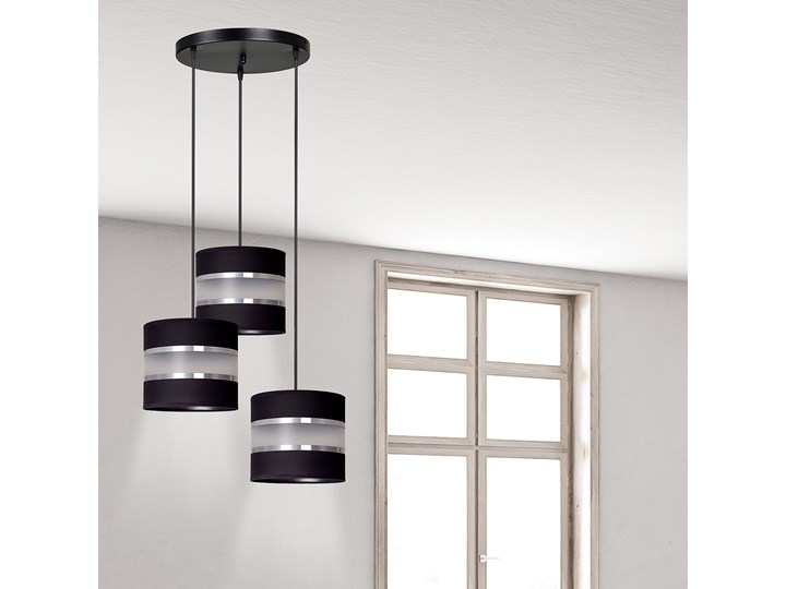 LARO 3 BLACK PREMIUM lampa wisząca abażury regulowana nowoczesna Lampa z abażurem Metal Pomieszczenie Salon