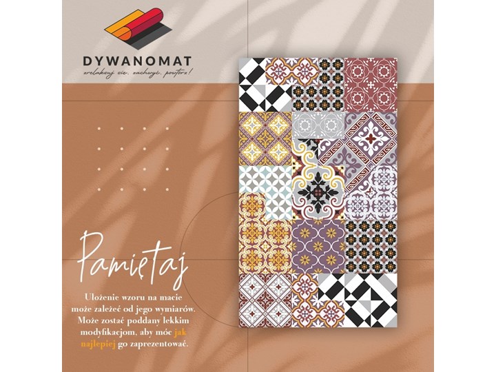 Modny winylowy dywan Kafelkowy miks 60x90 cm Prostokątny Poliester 80x120 cm Syntetyk Dywany Kolor Szary