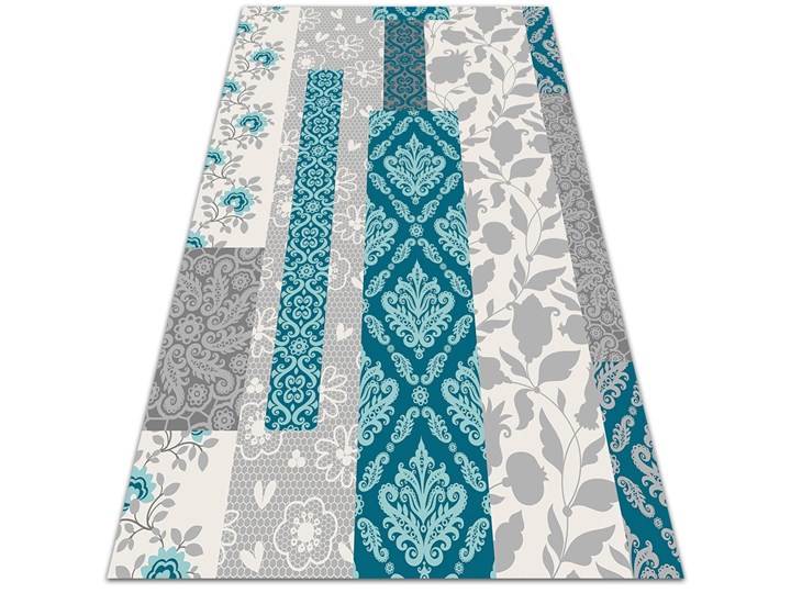 Modny winylowy dywan Mozaika kwiaty 60x90 cm