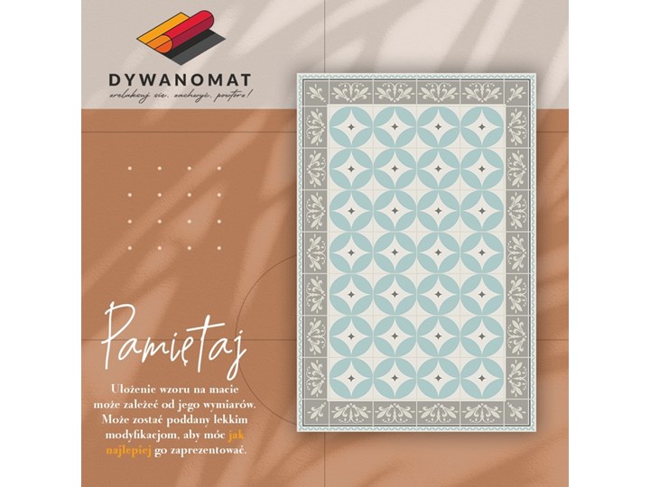 Modny winylowy dywan Kafelki i koła 60x90 cm Kategoria Dywany Dywany Syntetyk Prostokątny Poliester 80x120 cm Kolor Szary