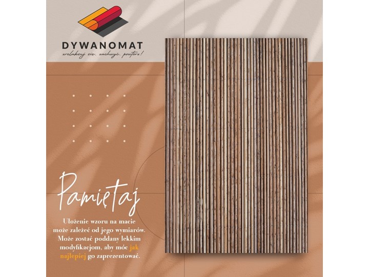 Modny winylowy dywan Bambusowa mata 60x90 cm Poliester Syntetyk Prostokątny Dywany 80x120 cm Kategoria Dywany