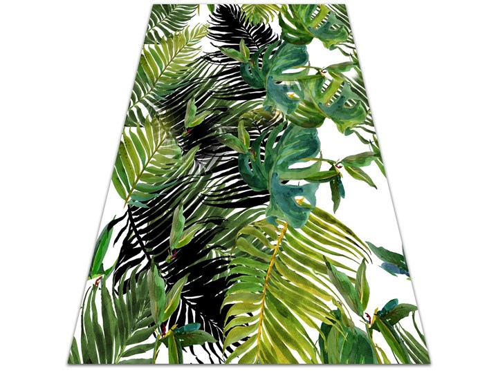 Modny winylowy dywan Palmowe liście 60x90 cm Kategoria Dywany Prostokątny Poliester Dywany 80x120 cm Syntetyk Kolor Zielony