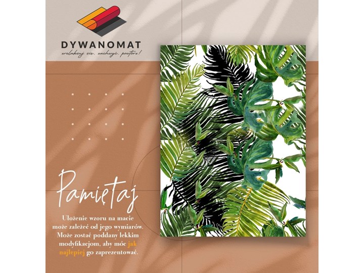 Modny winylowy dywan Palmowe liście 60x90 cm 80x120 cm Prostokątny Poliester Dywany Syntetyk Kategoria Dywany Kolor Zielony