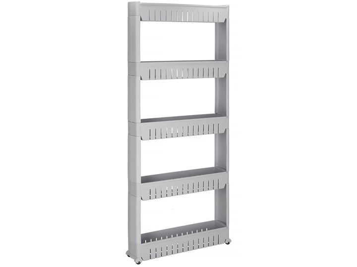 Mobilny regał na kółkach szafka łazienkowa 5 półek szary Wysokość 132 cm Szafki Szerokość 54 cm Kategoria Szafki stojące