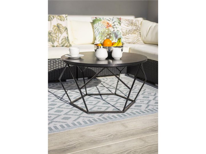 Stolik kawowy Diamond 70 cm czarny Metal Wysokość 40 cm Płyta MDF Kategoria Stoliki i ławy Stal Kształt blatu Okrągłe