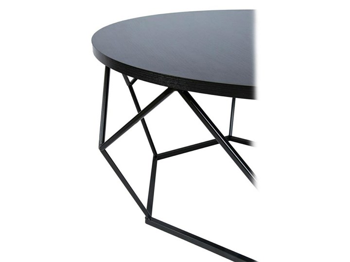 Stolik kawowy Diamond 70 cm czarny Płyta MDF Metal Stal Wysokość 40 cm Kształt blatu Okrągłe