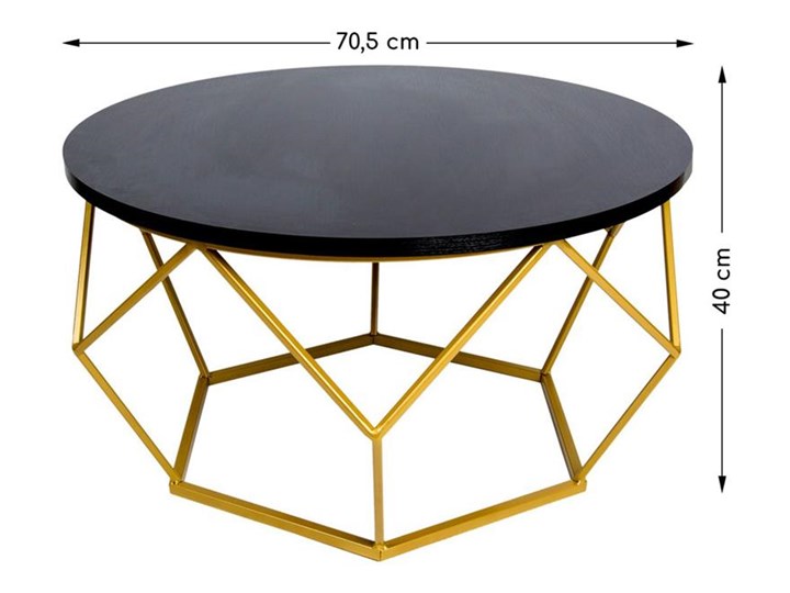 Stolik kawowy Diamond 70 cm złoto czarny
