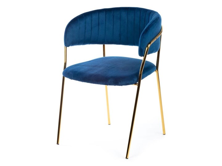 Krzesło Rarity Gold Dark Blue Welur Tkanina Metal Kolor Złoty